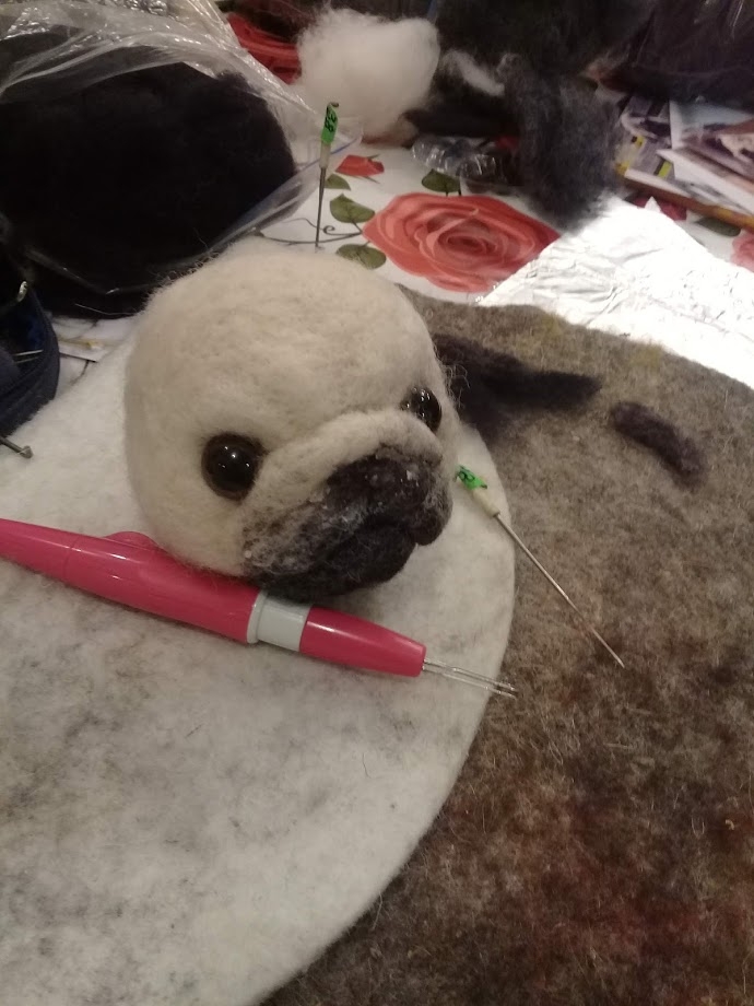 валяная голова тюленя