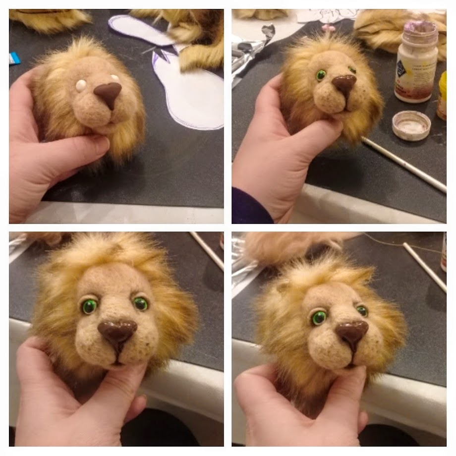 коллаж создания игрушки льва